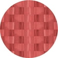 thumbnail image 1 of Ahgly Company Indoor Round Patterned Shocking Orange Area Rugs, 4' Round, 1 of 6