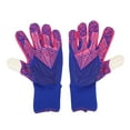 thumbnail image 1 of 1 par de guantes de portero de fútbol, de látex, agarre fuerte, transpirables, cómodos, para entrenamiento, morados, talla 8, 1 of 14