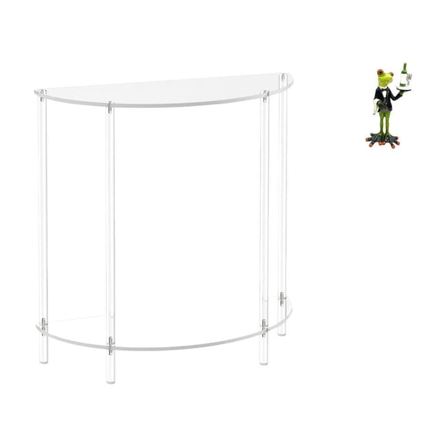 Mesita de noche de acrílico,Mesa auxiliar de acrílico transparente Mesa auxiliar transparente en capas,Mesa pequeña de acrílico,mesita de noche pequeña,compacta,Figura de