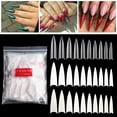thumbnail image 1 of 600Pcs Long Stiletto Nail Tips Set,Sharp Ending Fake Nail Art Tips 10 Sizes,French Acrylic False Nails Half Tips for DIY Salon Manicure Extension By TWSOUL, 1 of 5
