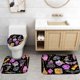 thumbnail image 5 of Juego de 4 cortinas de ducha con diseño de gato negro y bruja, tarot, serpiente, fase lunar, celestial, mística, gótica, decoración de baño, cortina de ducha de tela impermeable, alfombrilla de baño, 5 of 7