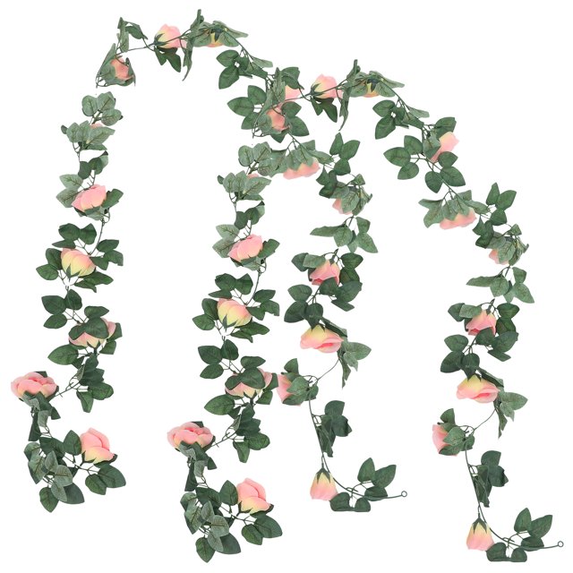 KAKOWELY 2 guirnaldas de rosas artificiales de seda para colgar en el jardín, bodas y fiestas.