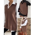 thumbnail image 3 of Zeagoo Women's Sweater Vest Chic Sleeveless V Neck Oversized Pullover Knitted Tops Fall Sweater, 3 of 6