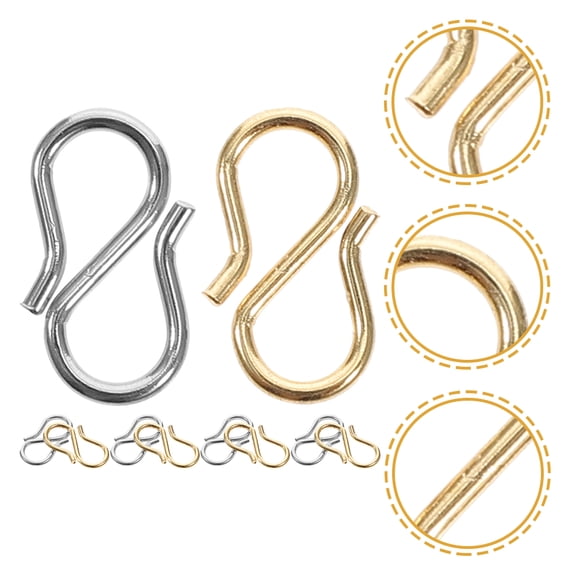 LEORX 10pcs Small S Clips for Bracelets Stainless Steel Buckles for DIY Enthusiasts