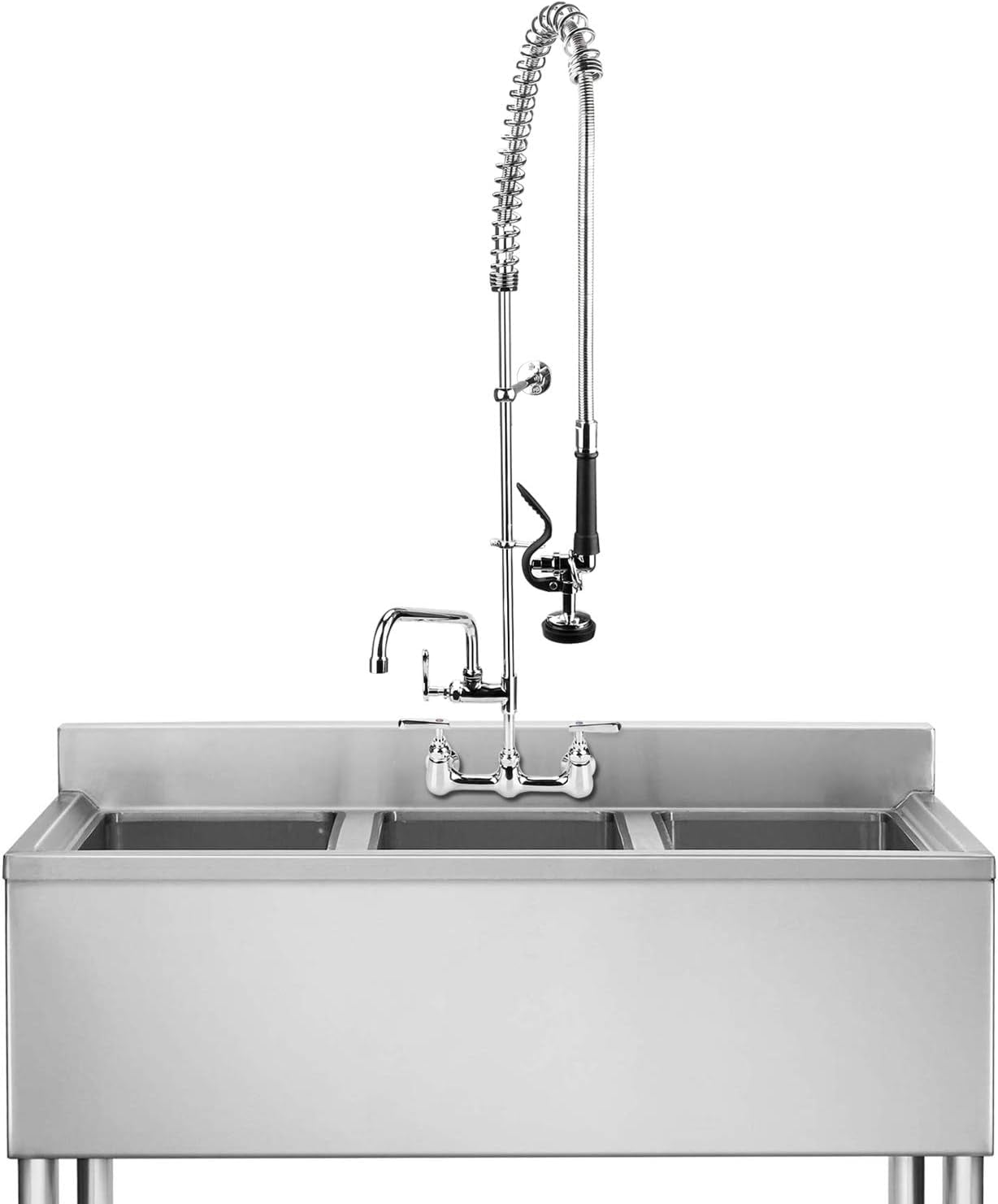 8 Inch Center Commercial Kitchen Faucet with PreRinse Sprayer 47
