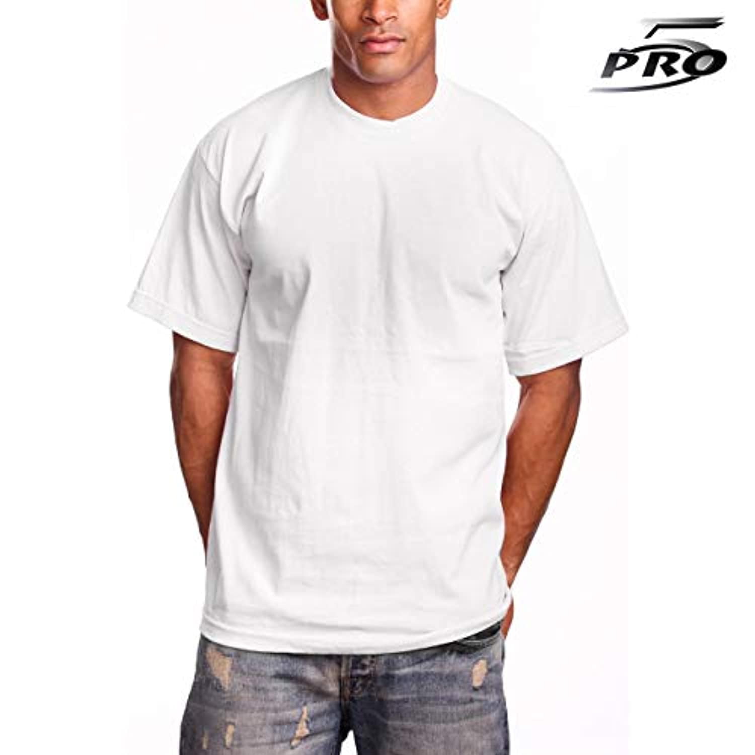 5 Men's Heavy Cotton T-Shirt White - Walmart.com