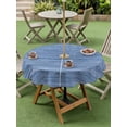 thumbnail image 4 of Outdoor Tablecloth with Umbrella Hole for Patio/Picnic/Party/Camping, Blue Pattern Waterproof Table Cloth Round Cover Washable, Vintage Abstract Minimalist Art (Dia 54"), 4 of 8