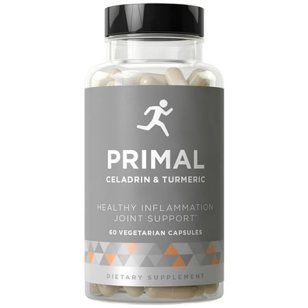 PRIMAL Joint Support & Healthy Inflammation - Fast-acting Potency, Strong Flexibility, Lasting Mobility, Inflammation Protection - Celadrin, Turmeric Curcumin, Boswellia - 60 Vegetarian Soft