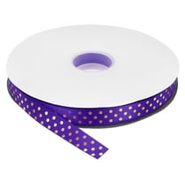 Grosgrain Ribbons 100 Yards 5/8 Inch Deep Purple Gold Dots Ribbon for Crafts Gift Wrapping Wedding