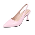 thumbnail image 2 of Miluxas Pointed Toe Slingback Kitten Heels for Women Low Heel Pointed Toe Pumps formal Dress Shoes Sling Back Heels Pink 7.5(40), 2 of 9