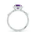 thumbnail image 2 of ANGARA Natural 1.15 Ct. Amethyst with Diamond Halo Ring in 14K White Gold for Women (Ring Size: 7), 2 of 10