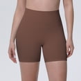 thumbnail image 2 of DORKASM ButterLuxe Biker Shorts 6" - High Waisted Workout Running Volleyball Spandex Yoga Womens Light Brown XL, 2 of 9