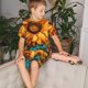 thumbnail image 4 of Balery Deep Yellow Colorful Sunflower Conjunto de Pijama Infantil de Manga Corta con Estampado – Ropa de Dormir de Algodón Suave-4X-Large, 4 of 6