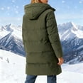 thumbnail image 5 of WXLWZYWL Women's Winter Plus Size Long Hooded Puffer Coat 2 Pockets Casual Solid Outwear with Drawstring and Zipper, 5 of 6