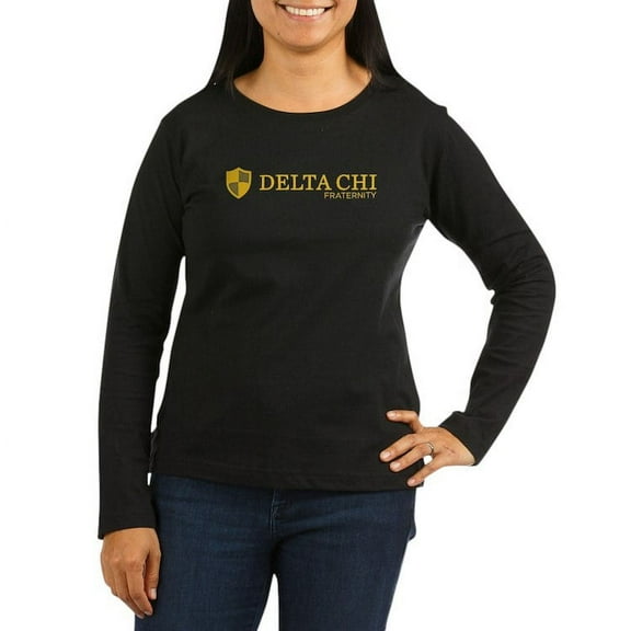 CafePress - Delta Chi Logo Yellow Long Sleeve T Shirt - Women's Long Sleeve Graphic Tee Casual Fit