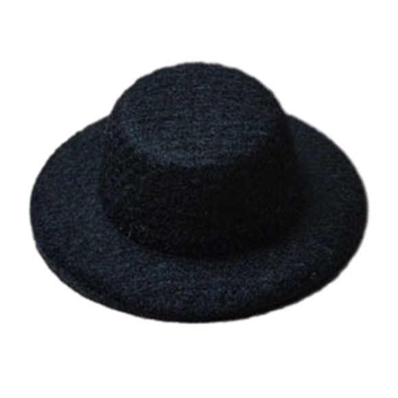 1:12 Sombrero para Casa de Muñecas, Accesorios para La Cabeza con Pinza para El Pelo, Accesorios para Muñecas, Decoración, Sombrero de Juguete, Sombre Negro