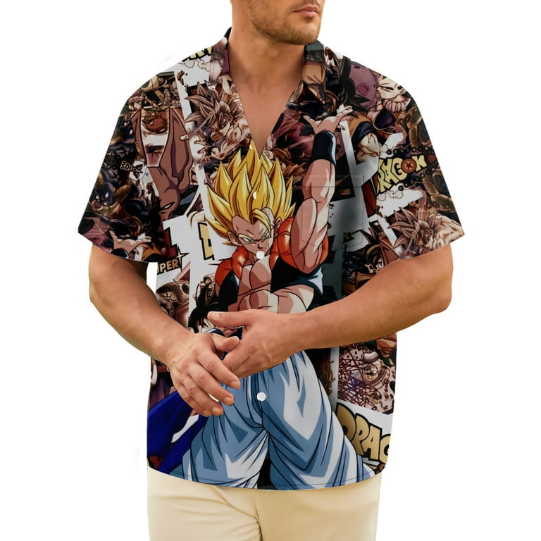 Dragon ball z button down shirt 2025