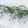 thumbnail image 4 of 9Ft White Flocked Christmas Garland - Simulated Rattan Needle Decor, Flexible Plastic Xmas Garland for Mantel/Stair Railing/Indoor Outdoor Holiday Decoration, 4 of 8