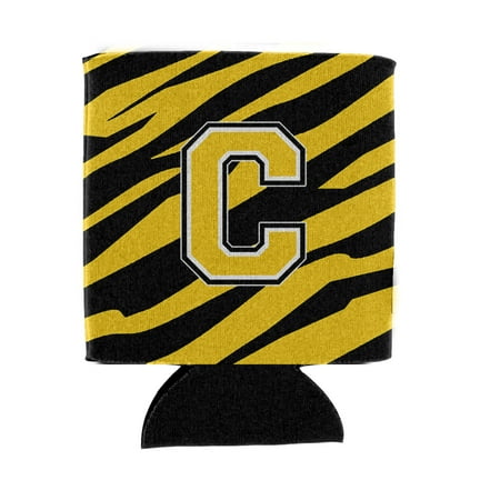 

Carolines Treasures CJ1026-CCC Letter C Initial Tiger Stripe - Black Gold Can or Bottle Hugger Can Hugger multicolor