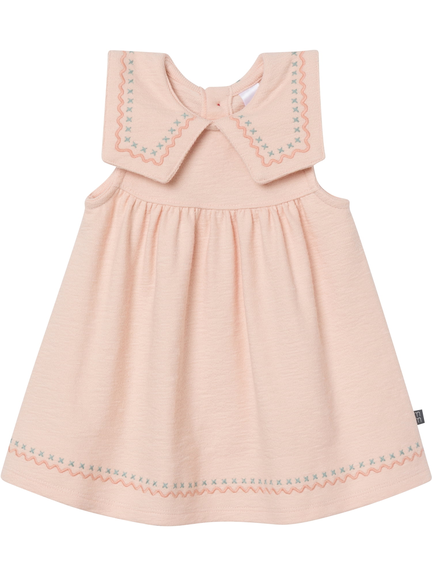 Modern Moments by Gerber Baby Girl Novelty Embroidered Collar Dress and Diaper Cover, 2-Piece, Sizes 0/3 Months - 24 Months
