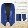 thumbnail image 6 of TiaoBug Men Sleeveless Sparkling Jazz Dance Vest Tops Button Waistcoat Disco Party Suit Clubwear Royal Blue XL, 6 of 7