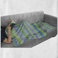 thumbnail image 6 of Blue Soft Flannel Fleece Blanket, Hand Drawn Style Watercolor Striped Pattern Soft Colors Acrylic Paint Artwork, Cozy Plush for Indoor and Outdoor Use, 70" x 90", Blue Green Violet, by Ambesonne, 6 of 6