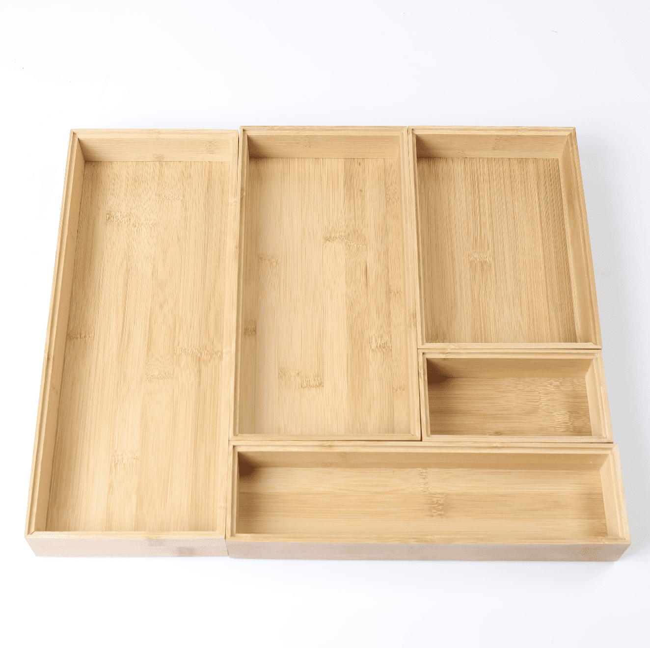 Better Homes & Gardens Natural Bamboo Drawer Organizer 5Piece Set, 17.