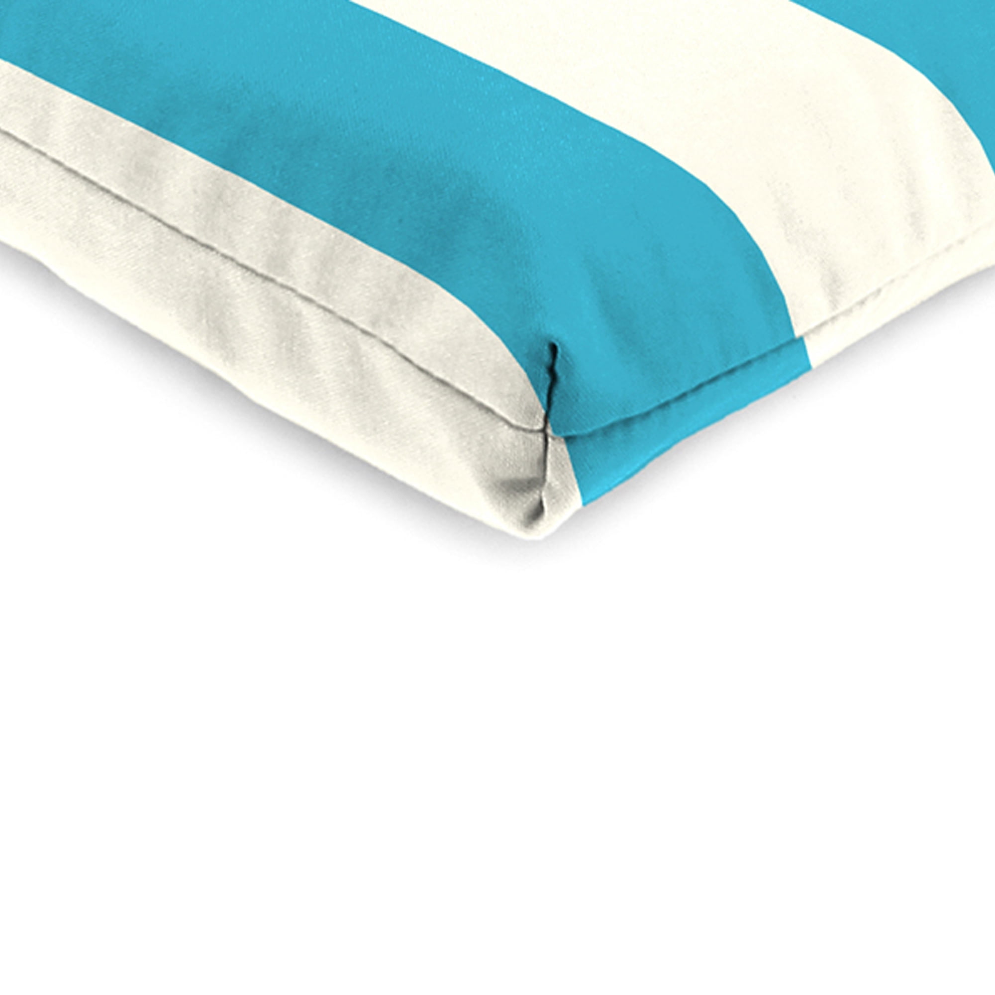 Jordan Manufacturing 44" x 21" Cabana Turquoise Stripe Rectangular Outdoor Chair Cushion with Ties and Hanger Loop