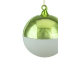 thumbnail image 4 of Northlight 3.5" Shiny Lime Green and Matte White Glass Christmas Ornament, 4 of 5