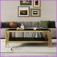 thumbnail image 5 of Space-Saving Tempered Glass Coffee Table with Stainless Steel Frame, Easy to Clean for Living Room, 5 of 9