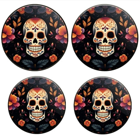 

Bahomeck Electric Stove Burner Covers Set Of 4 DeadSkull With Flowers Metal Gas Stove Burner Covers Protecting Gas Stoves 8 Inch And 10 Inch