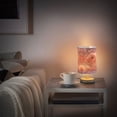 thumbnail image 6 of Lamp Printed Gifts Table Lamp USB Bedside Desk Nightstand Lamp Wood Base for Bedroom Living Room Office Desk College Dorm Pink Rose with Red Heart-shaped, 6 of 7