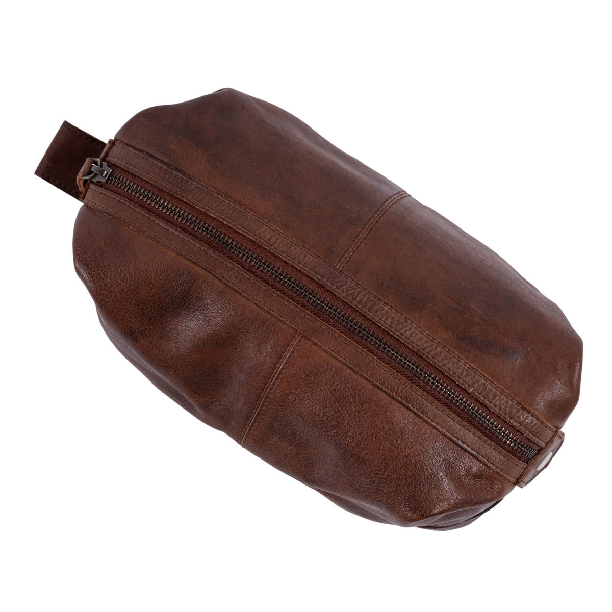 KomalC Genuine Unisex Vintage Vanity Dopp Kit - Travel Toiletry Bag Shaving for Men and Women (Brown)