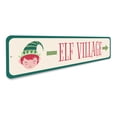 thumbnail image 3 of Elf Village This Way Holiday Decorative Sign, Christmas Aluminum Sign - 4x18 inches, 3 of 4