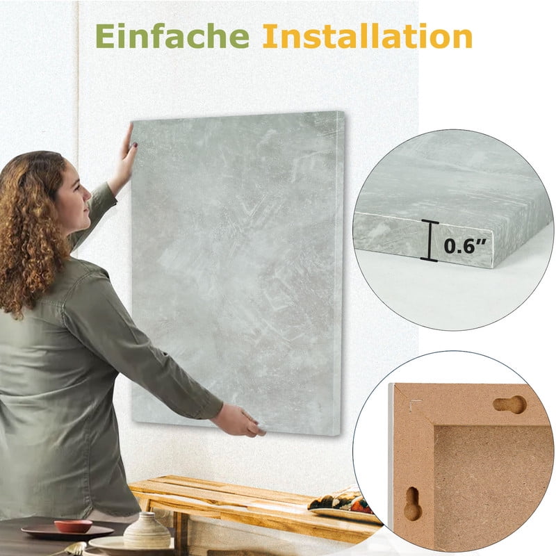 Frameless Magnetic Whiteboard Dry Erase White Board 28"x20" Decorative White Board for Wall with Concrete Pattern White Board for Home Office Decor, Bedroom, Kitchen, Classroom with Accessories