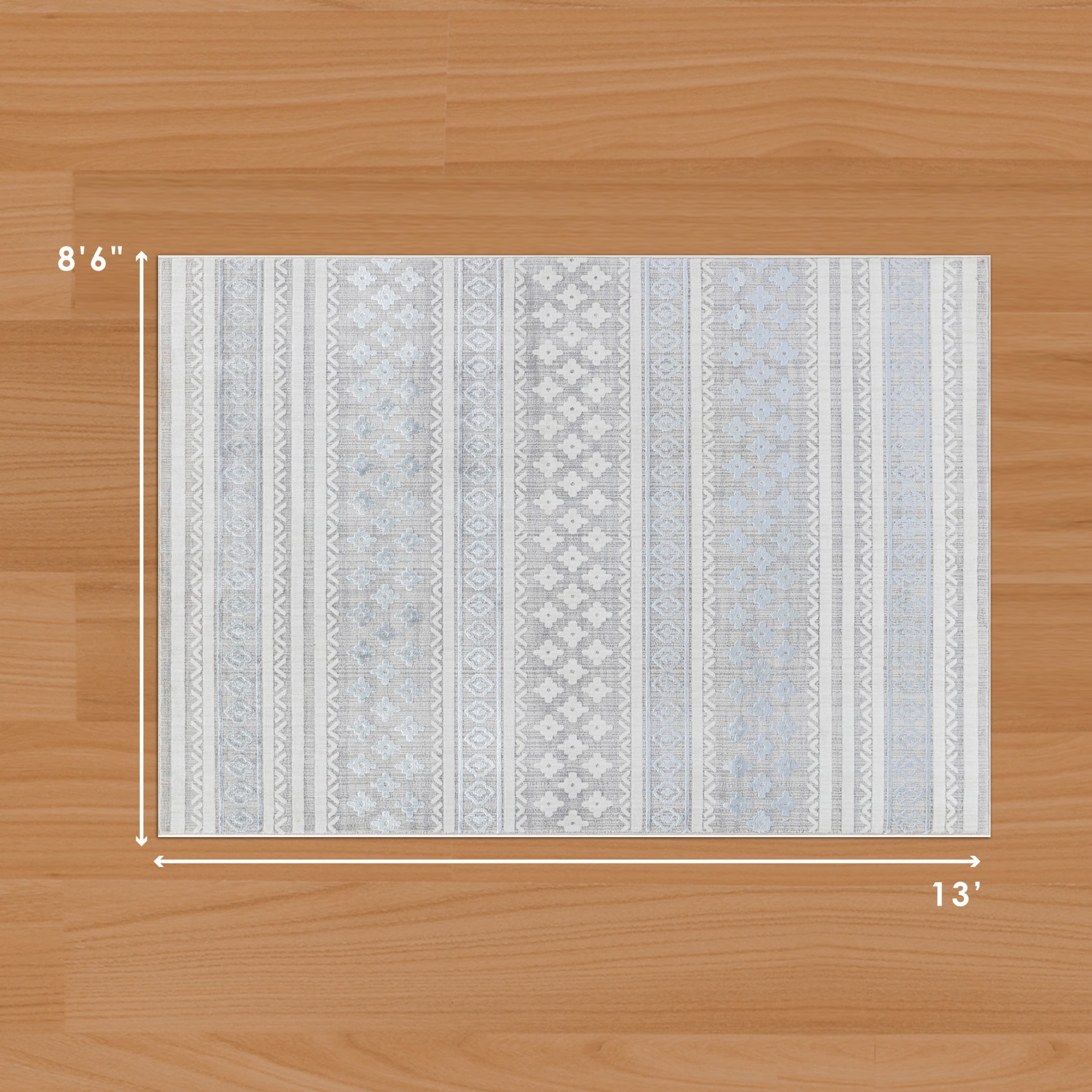 CHI Sumter Stripe Grey 8'6" x 13' Area Rug