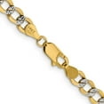 thumbnail image 3 of Primal Gold 14 Karat Yellow Gold 5.2mm Semi-solid Pave Curb Chain, 3 of 4