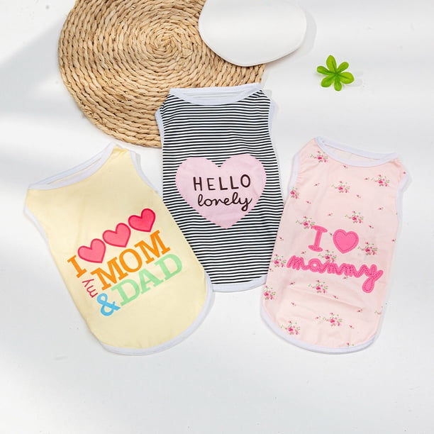 Chaleco de primavera y verano para mascotas, ropa para cachorros, ropa para mascotas, lindo chaleco con estampado de dibujos animados para mascotas