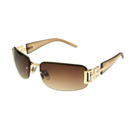 Cream Womens Sunglasses - Foster Grant Women's Rose Gold Rectangle Sunglasses H02