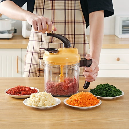 Food Processor Mixer Grinder Multifunction Manual Food Chopper Shredder Food Processor Household Vegetable Meat Machine Crusher Garlic Vegetables Fruits Chopper Grinder ()