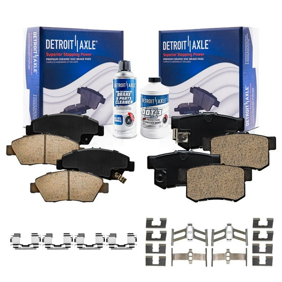 Detroit Axle - Front and Rear Ceramic Brake Pads with Hardware Replacement for 2004 2005 Honda Civic Acura RSX - 6pc Set