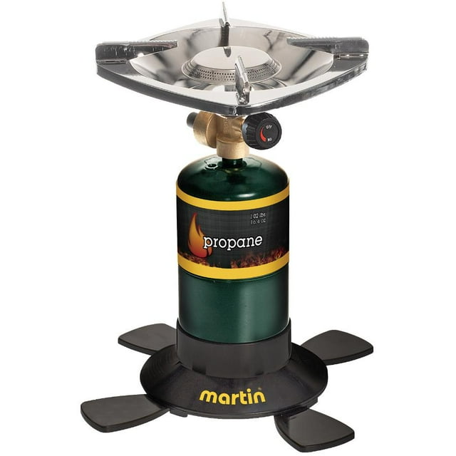 MARTIN Réchaud de Camping au Propane - Réchaud à une Bouteille à Brûleur Réglable; Brûleur à Gaz Compact et Portable de 10 000 BTU; Idéal pour le Camping, la Pêche, la Randonnée Sac au Dos, la Randonnée, la Chasse, la Survie et les Urgences