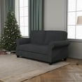 thumbnail image 6 of Sofa With Solid Wood Frame,, Comfy Sofa Couch With Extra Deep Seats, Modern 2 Seater Sofa, For Living Room Apartment Lounge, Grey, 6 of 7