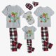 thumbnail image 1 of Pijamas familiares a juego de Navidad Conjuntos de pijamas grises de dinosaurio de Papá Noel de verano de Navidad, 1 of 4