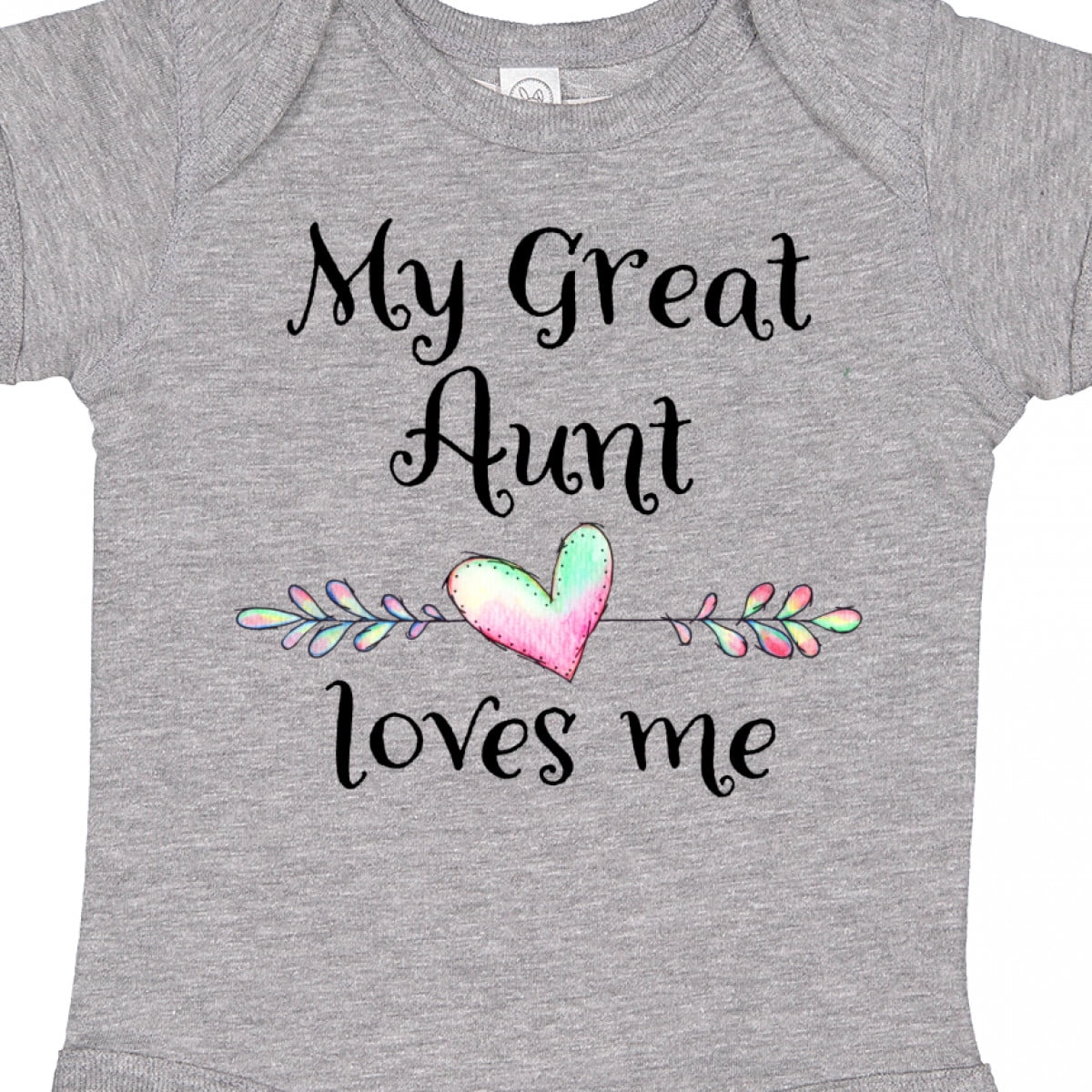Inktastic My Great Aunt Loves Me Heart Boys or Girls Baby Bodysuit