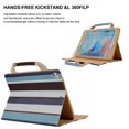 thumbnail image 3 of iPad 10.2 inch 2019 Handbag Case 7th Generation, Dteck Smart Multi-Angle Stand Magnetic PU Leather Bag Folio Cover with Handle Document Pocket Hand Strap Pencil [Auto Wake/Sleep], Blue Strip, 3 of 3