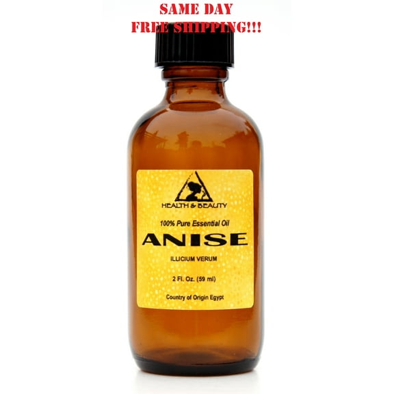ANISE ESSENTIAL OIL AROMATHERAPY NATURAL 100% PURE GLASS BOTTLE 2 OZ, 60 ml