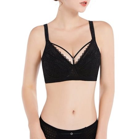 

Gecheer Women Plus Size Bra Lace Thin Padded with Underwire Bras