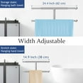 thumbnail image 4 of 40" Standing Towel Rack with Weighted Marble Base, Width Adjustable & Taller Bathroom Towel Rack Stand, 2-Tier Towel Racks for Bathroom, Multiple Spaces Stainless Steel Brushed Finish, 4 of 7