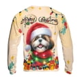 thumbnail image 2 of Merry Christmas Santa Shih Tzu Scarf Twinkling Lights Xmas Holiday All Over Print 3D Sweatshirt Unisex Merch Lion Dog Lover Gifts - 00022, 2 of 6